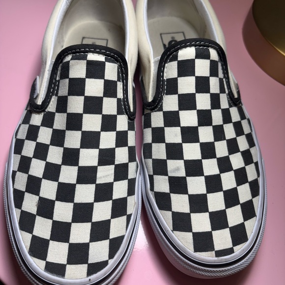 Vans Shoes - Vans women’s 8.5  Checkered Slip-On Shoes - Black and White